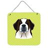 Bb1308ds66  Carolines Treasures Checkerboard Lime Green Saint Bernard Wall 615872901456