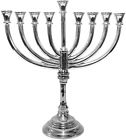 Mn103 Majestic Giftware Metal Aluminum Menorah With Nickel Plated 840842103091