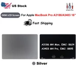 Oem Lcd Display Screen Assembly For Apple Macbook Pro A3186/A3403 16'' Silver. Fixed Price $595.87.
