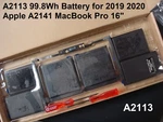 99.8WH Battery For 2019 2020 Apple A2141 Macbook Pro 16" A2113 MVVL2LL/A EMC3347. Fixed Price $49.75.