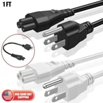Prong 1FT Power Cord 18AWG IEC320 C5 Nema 5-15P Black/white Pc Laptop. Fixed Price $5.59.