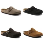 New Birkenstock Boston Suede Leather Soft Footbed Taupe/black/mocha/clog Shoes. Fixed Price $65.98.