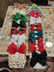Bejeweled Bows 12-3" Clips & 7- 4" Hair Variety Packs Christmas Colors. Fixed Price $14.40.