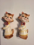 Vintage Enesco Salt And Pepper Shakers. Anthropomorphic Tabby Cats, 4". Fixed Price $64.00.
