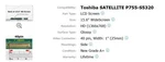 Toshiba Satellite P755-S5320 (40-PIN / 15.6" Widescreen) Lcd Display. Fixed Price $25.99.