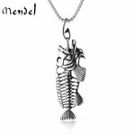 Mendel Mens Fishing Bone Skeleton Hook Necklace Pendant Stainless Steel. Fixed Price $14.99.