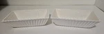 Vintage Napco White Ceramic Glazed Oblong Shape Jardenier Vases Set Of 2 Nos. Fixed Price $17.05.