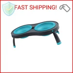 Dexas Popware For Pets Double Elevated Feeder, Small, Gray/blue. Fixed Price $32.06.