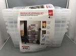 Iris Buckle-up Storage Set 12.9 Quart 4 Pack Clear Plastic Boxes W/ Lids. Fixed Price $24.00.