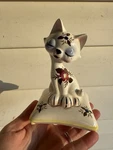 Vintage 1950S Enesco Cat Flower On Base Salt Pepper Shakers Hand Painted Crazing. Fixed Price $19.99.