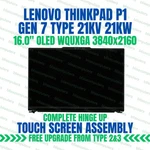Lenovo Thinkpad P1 Gen 16" Wquxga Touch Oled Lcd Screen 5M11P71967. Fixed Price $734.00.