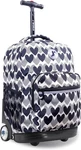 J World Sunrise Rolling Backpack. Roller Bag With Wheels, Heart Dot. Fixed Price $85.35.