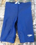 Speedo Big Boys' Navy Powerflex Eco Solid Jammer Swimsuit Shorts Size 22. Fixed Price $21.90.