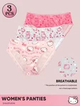 Women's Sanrio Hello Kitty Kawaii Cute Pink Licensed Brief Panties - Pack Of 3. Fixed Price $23.74.
