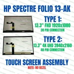 Hp Spectre Folio 13-AK0XXX L38697-001 13.3" Touch Screen Assembly No Bezel. Fixed Price $126.46.